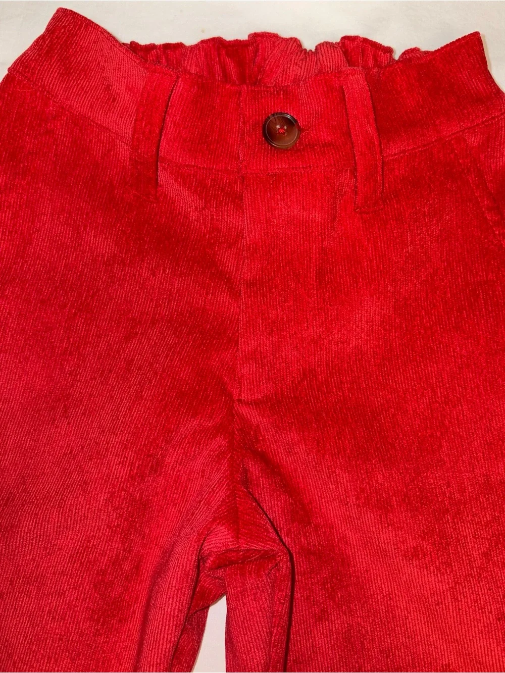 Nantucket Kids red corduroy pants elastic back waist sailboat applique sz4T NWOT